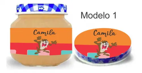 Rótulo Papinha + Adesivo Tampa -taz Mania