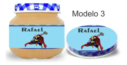 Rótulo Papinha + Adesivo Tampa -thor
