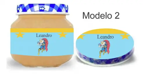 Rótulo Papinha + Adesivo Tampa -thor