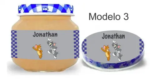 Rótulo Papinha + Adesivo Tampa -tom e Jerry