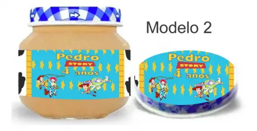 Rótulo Papinha + Adesivo Tampa -toy Story