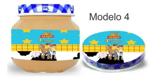 Rótulo Papinha + Adesivo Tampa -toy Story