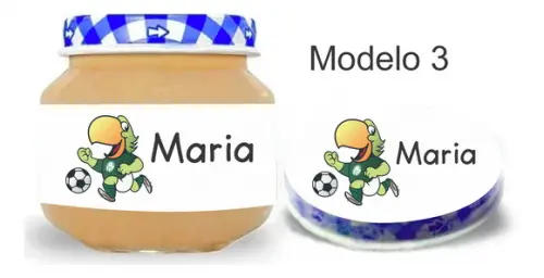 Rótulo Papinha + Adesivo Tampa -verdão
