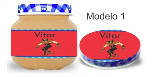 Rótulo Papinha + Adesivo Tampa -x Mens