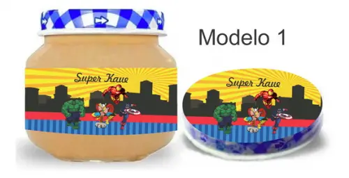 Rótulo Papinha + Adesivo Tampa -vingadores