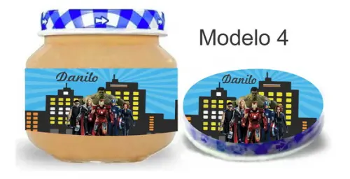 Rótulo Papinha + Adesivo Tampa -vingadores