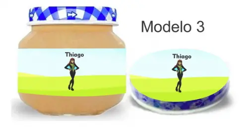 Rótulo Papinha + Adesivo Tampa -x Mens