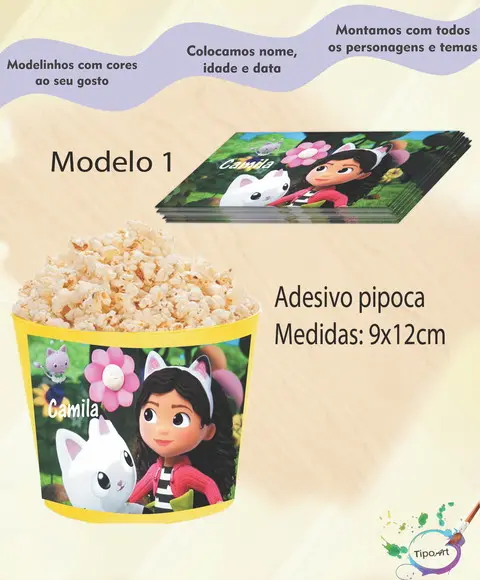 Rótulo para Balde de Pipoca