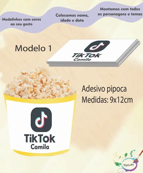 Rótulo para Balde de Pipoca