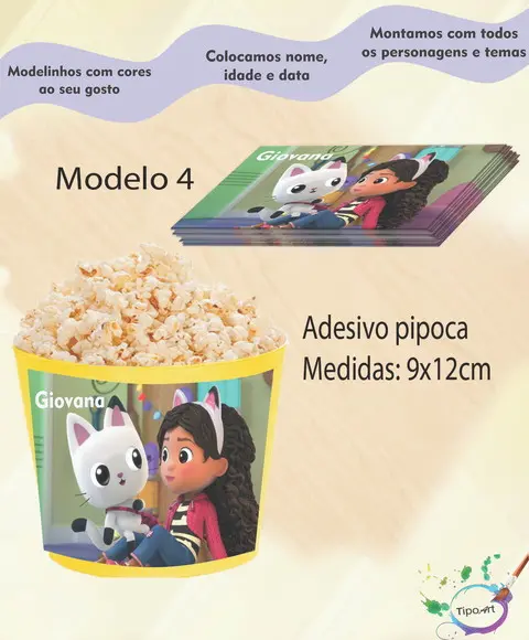 Rótulo para Balde de Pipoca