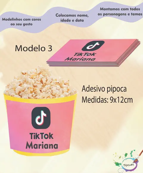 Rótulo para Balde de Pipoca