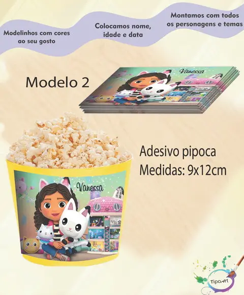 Rótulo para Balde de Pipoca