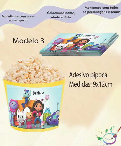 Rótulo para Balde de Pipoca