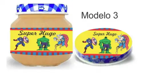 Rótulo Papinha + Adesivo Tampa -vingadores