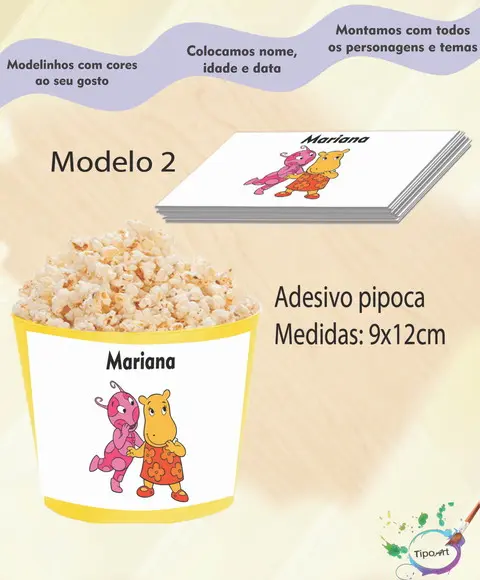 Rótulo para Balde de Pipoca-backyardigans