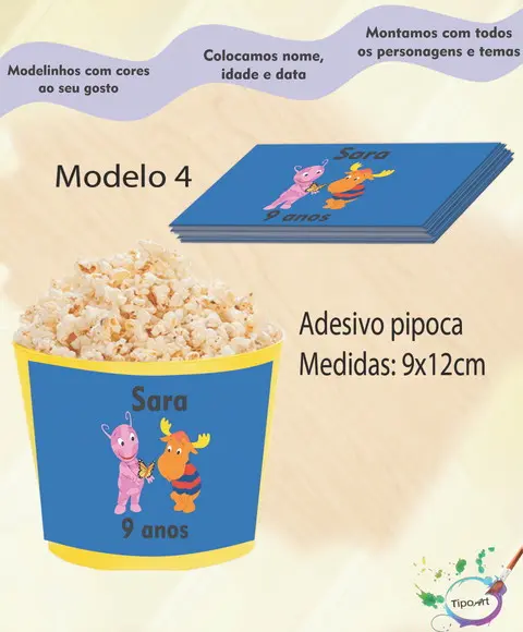 Rótulo para Balde de Pipoca-backyardigans