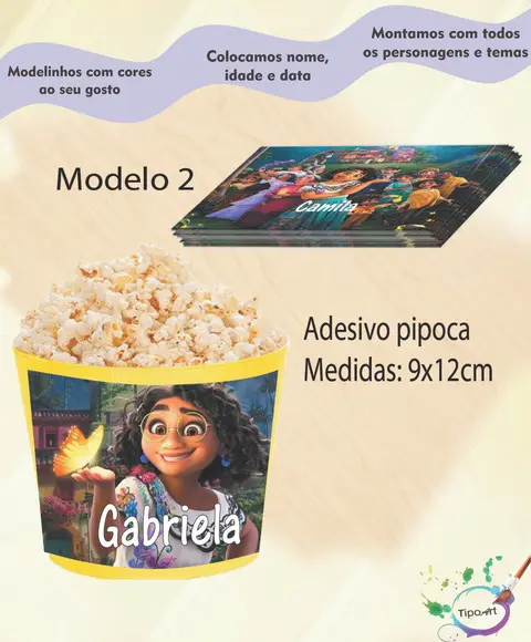 Rótulo para Balde de Pipoca-encanto