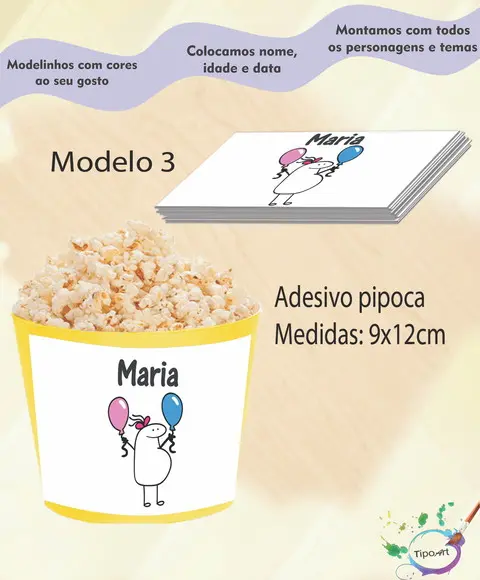 Rótulo para Balde de Pipoca-flork