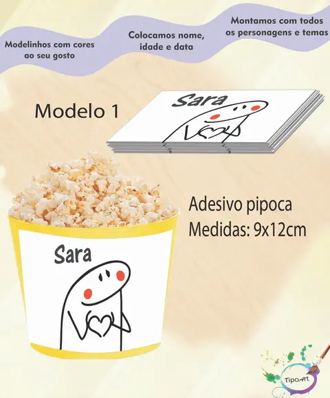Rótulo para Balde de Pipoca-flork