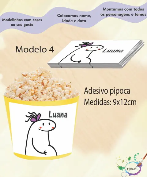 Rótulo para Balde de Pipoca-flork