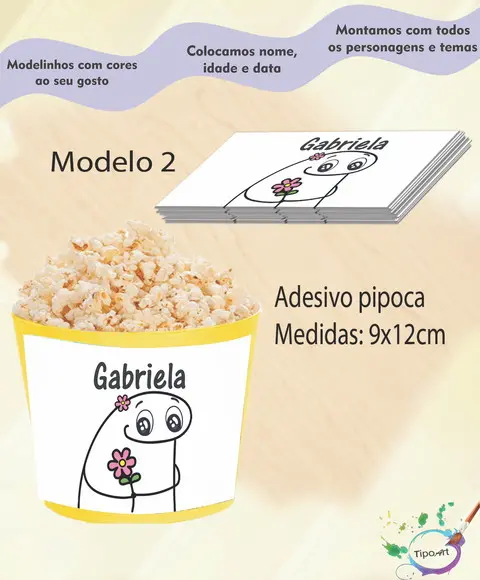 Rótulo para Balde de Pipoca-flork