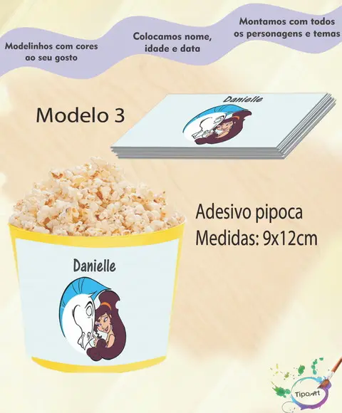 Rótulo para Balde de Pipoca-hercules