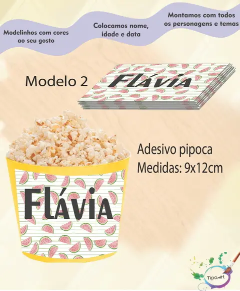 Rótulo para Balde de Pipoca-melancia
