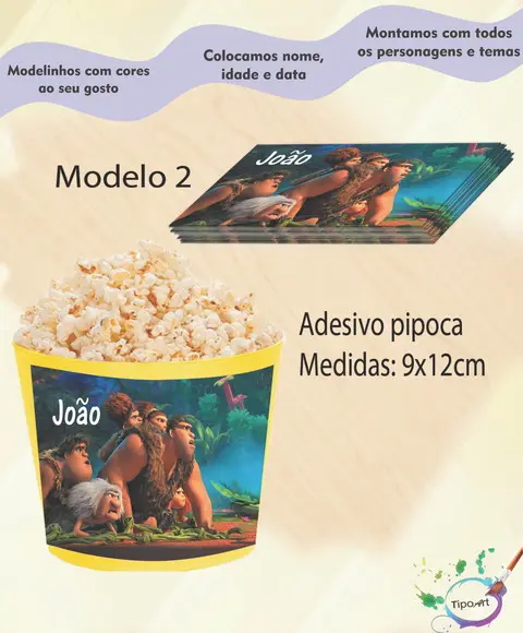 Rótulo para Balde de Pipoca-os Croods