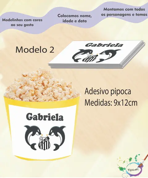 Rótulo para Balde de Pipoca-peixe