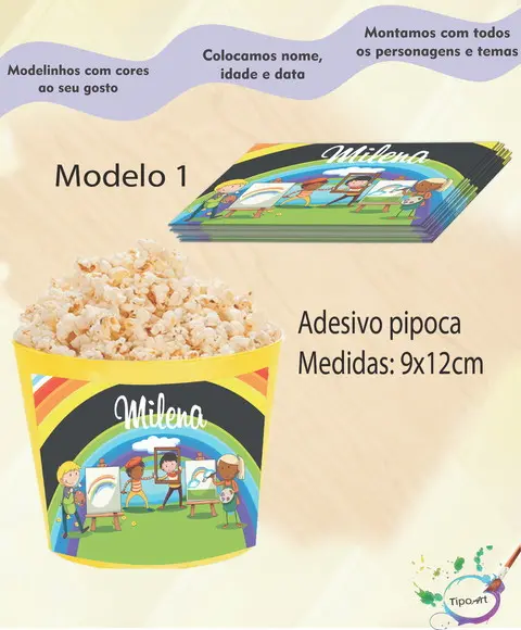 Rótulo para Balde de Pipoca-pintando o 7