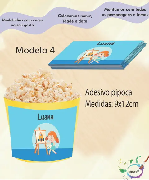 Rótulo para Balde de Pipoca-pintando o 7