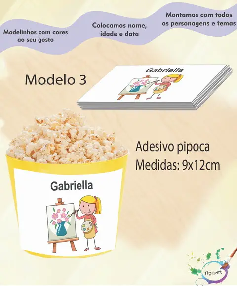 Rótulo para Balde de Pipoca-pintando o 7