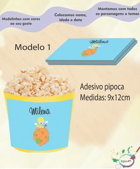 Rótulo para Balde de Pipoca-pequeno Príncipe