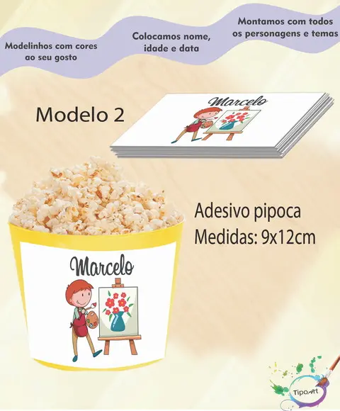 Rótulo para Balde de Pipoca-pintando o 7