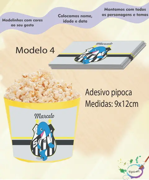 Rótulo para Balde de Pipoca-peixe