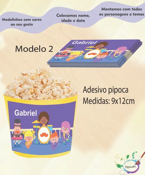 Rótulo para Balde de Pipoca-radio Bita