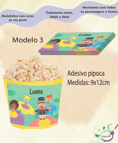 Rótulo para Balde de Pipoca-radio Bita