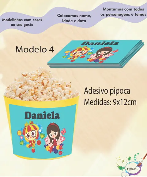 Rótulo para Balde de Pipoca-sitio do Pica Pau Amarelo