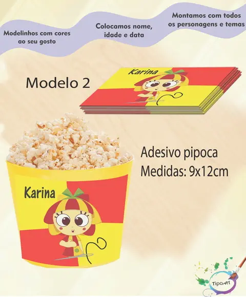 Rótulo para Balde de Pipoca-sitio do Pica Pau Amarelo