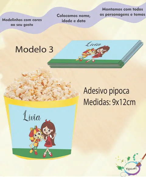 Rótulo para Balde de Pipoca-sitio do Pica Pau Amarelo