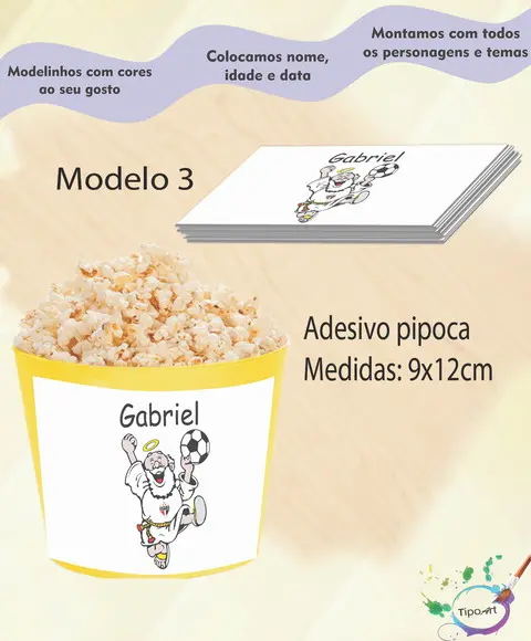 Rótulo para Balde de Pipoca-sp