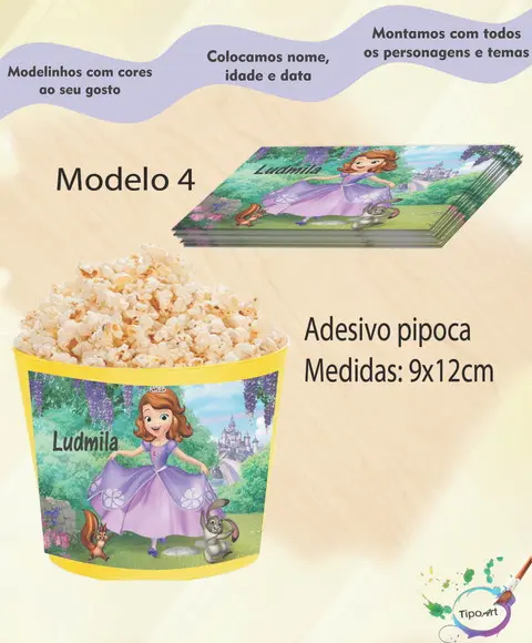 Rótulo para Balde de Pipoca-sofia