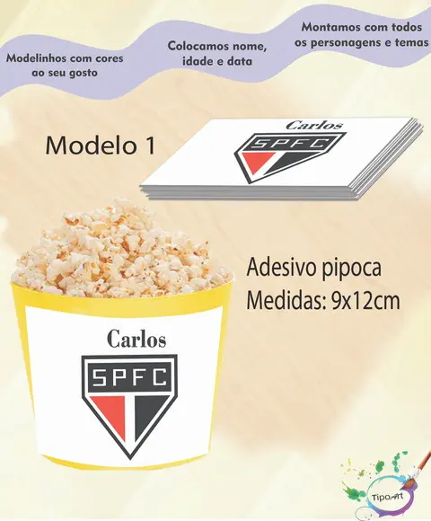 Rótulo para Balde de Pipoca-sp