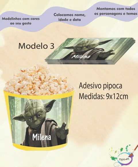 Rótulo para Balde de Pipoca-starwars