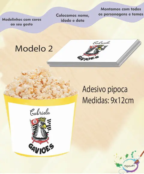 Rótulo para Balde de Pipoca-time