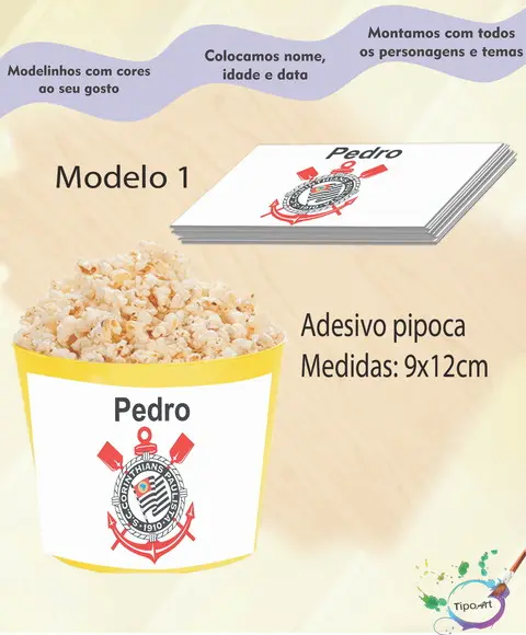 Rótulo para Balde de Pipoca-time