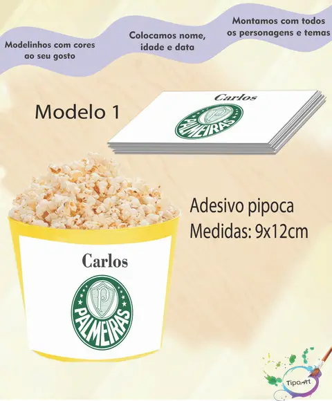 Rótulo para Balde de Pipoca-verdão