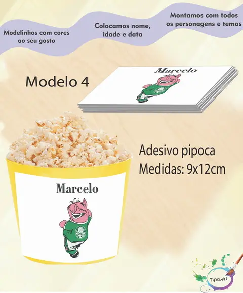 Rótulo para Balde de Pipoca-verdão