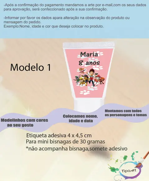 Rotulo para Bisnaga - Patrulha Canina