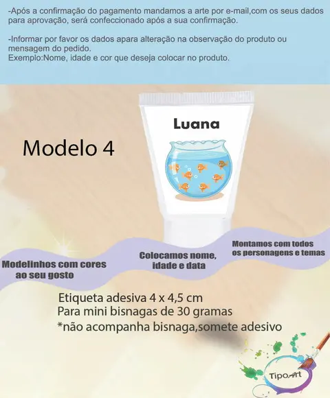 Rotulo para Bisnaga -aquário